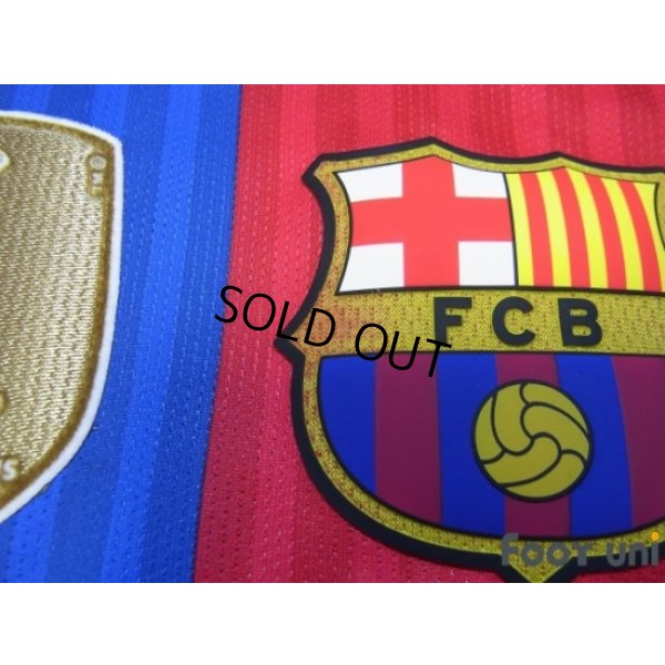 Photo6: FC Barcelona 2016-2017 Home Authentic Shirt and Shorts Set #10 Messi La Liga Patch/Badge