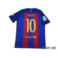 Photo2: FC Barcelona 2016-2017 Home Authentic Shirt and Shorts Set #10 Messi La Liga Patch/Badge (2)