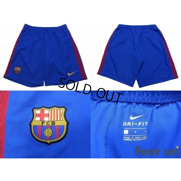 Photo8: FC Barcelona 2016-2017 Home Authentic Shirt and Shorts Set #10 Messi La Liga Patch/Badge