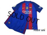 FC Barcelona 2016-2017 Home Authentic Shirt and Shorts Set #10 Messi La Liga Patch/Badge