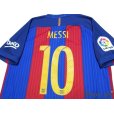 Photo4: FC Barcelona 2016-2017 Home Authentic Shirt and Shorts Set #10 Messi La Liga Patch/Badge