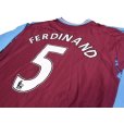 Photo3: West Ham Utd 2007-2008 Home Long Sleeve Shirt #5 Ferdinand (3)