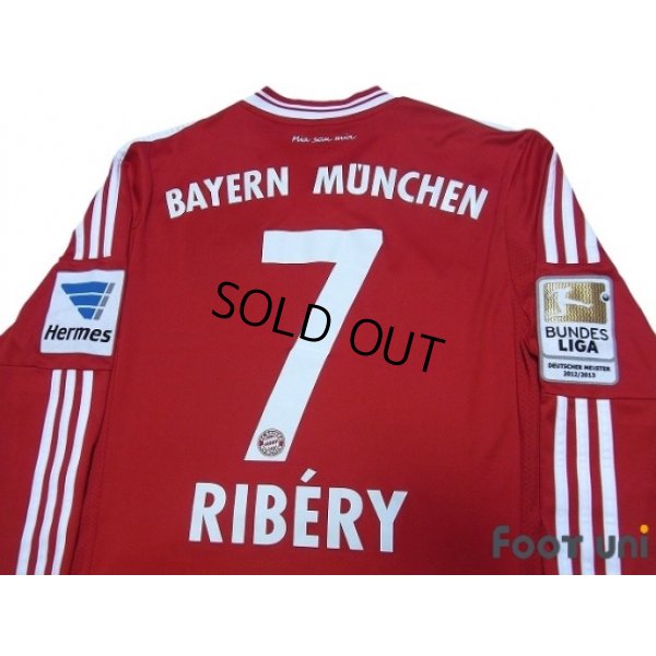 Photo4: Bayern Munchen 2013-2014 Home Long Sleeve Shirt #7 Ribery Bundesliga Patch/Badge Hermes Patch/Badge