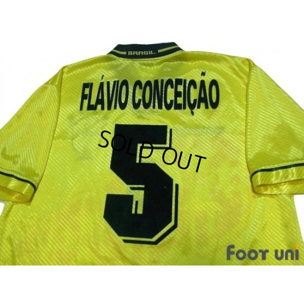 Photo4: Brazil 1995 Home Shirt #5 Flavio Conceicao