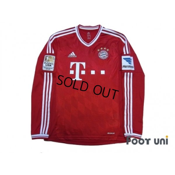 Photo1: Bayern Munchen 2013-2014 Home Long Sleeve Shirt #7 Ribery Bundesliga Patch/Badge Hermes Patch/Badge 