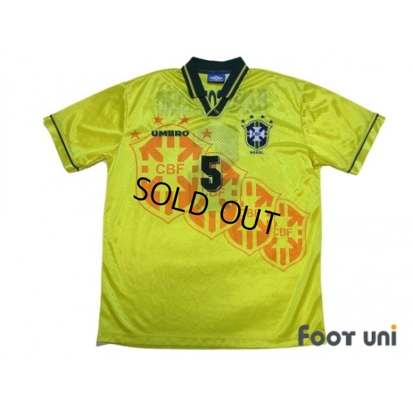 Photo1: Brazil 1995 Home Shirt #5 Flavio Conceicao