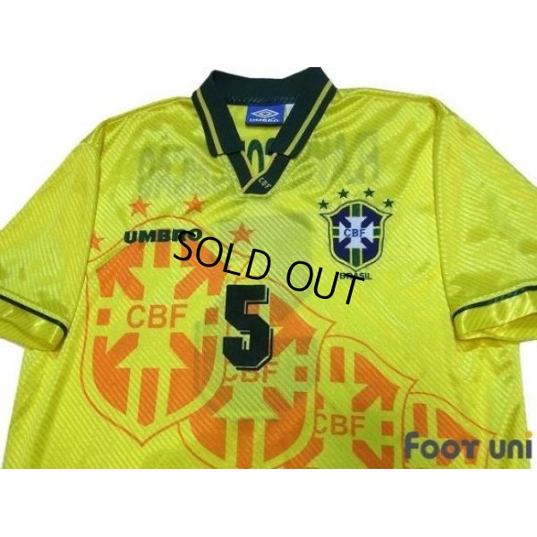 Photo3: Brazil 1995 Home Shirt #5 Flavio Conceicao