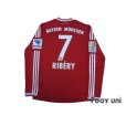 Photo2: Bayern Munchen 2013-2014 Home Long Sleeve Shirt #7 Ribery Bundesliga Patch/Badge Hermes Patch/Badge  (2)