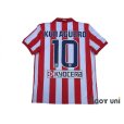 Photo2: Atletico Madrid 2009-2010 Home Shirt #10 Kun Aguero LFP Patch/Badge (2)