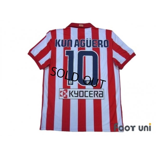 Photo2: Atletico Madrid 2009-2010 Home Shirt #10 Kun Aguero LFP Patch/Badge