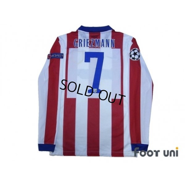 Photo2: Atletico Madrid 2014-2015 Home Authentic Long Sleeve Shirt #7 Griezmann