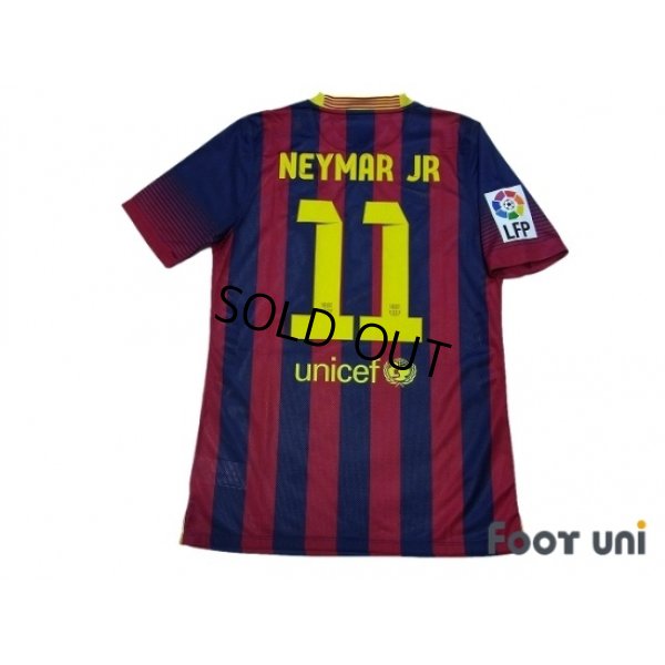 Photo2: FC Barcelona 2013-2014 Home Authentic Shirt #11 Neymar LFP Patch/Badge