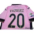 Photo4: Palermo 2014-2015 Home Shirt #20 Vazquez Serie A Tim Patch/Badge w/tags (4)