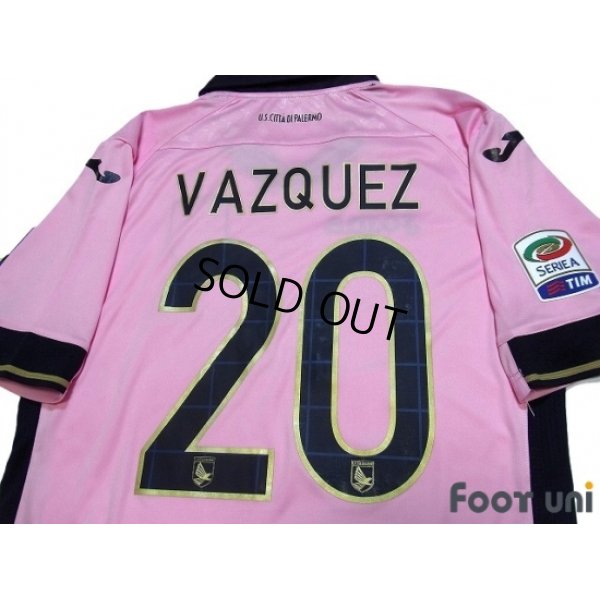Photo4: Palermo 2014-2015 Home Shirt #20 Vazquez Serie A Tim Patch/Badge w/tags