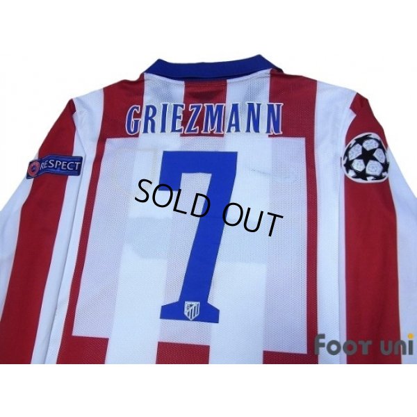 Photo4: Atletico Madrid 2014-2015 Home Authentic Long Sleeve Shirt #7 Griezmann