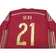 Photo4: Spain 2014 Home Long Sleeve Shirt #21 Silva FIFA World Champions 2010 Patch/Badge