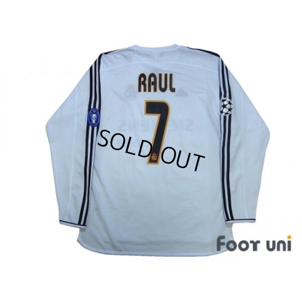 Photo2: Real Madrid 2003-2004 Home Long Sleeve Shirt #7 Raul Champions League Patch/Badge UEFA Champions League Trophy Patch/Badge - 9