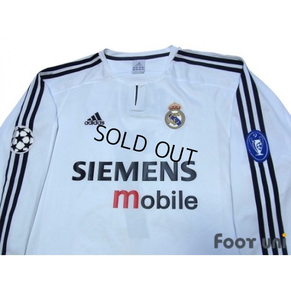 Photo3: Real Madrid 2003-2004 Home Long Sleeve Shirt #7 Raul Champions League Patch/Badge UEFA Champions League Trophy Patch/Badge - 9
