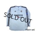Real Madrid 2003-2004 Home Long Sleeve Shirt #7 Raul Champions League Patch/Badge UEFA Champions League Trophy Patch/Badge - 9