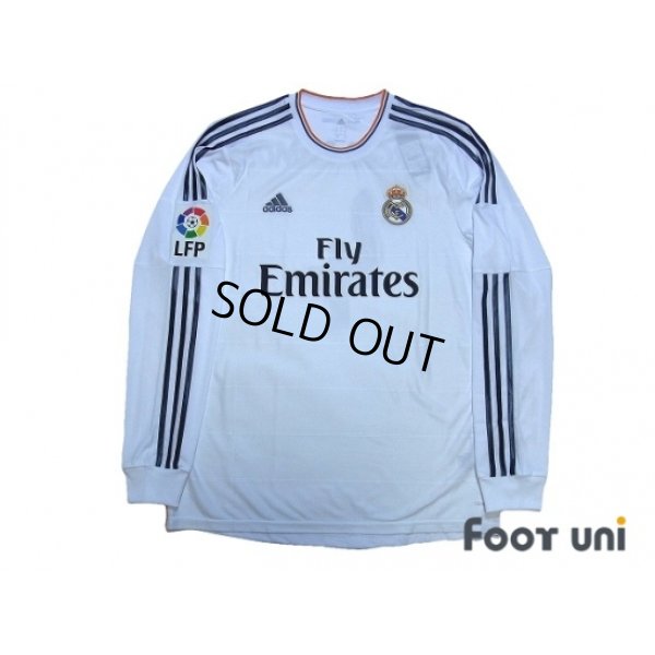 Photo1: Real Madrid 2013-2014 Home Long Sleeve Shirt #4 Sergio Ramos w/tags LFP Patch/Badge