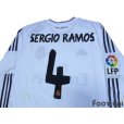 Photo4: Real Madrid 2013-2014 Home Long Sleeve Shirt #4 Sergio Ramos w/tags LFP Patch/Badge (4)