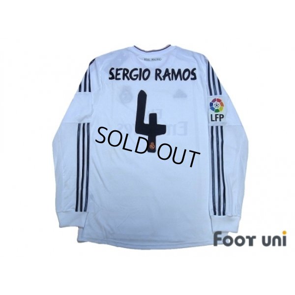 Photo2: Real Madrid 2013-2014 Home Long Sleeve Shirt #4 Sergio Ramos w/tags LFP Patch/Badge