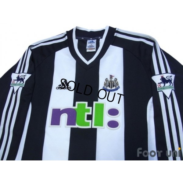Photo3: Newcastle 2001-2003 Home Long Sleeve Shirt #9 Shearer The F.A. Premier League Patch/Badge