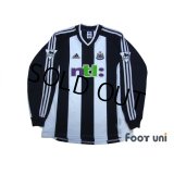 Newcastle 2001-2003 Home Long Sleeve Shirt #9 Shearer The F.A. Premier League Patch/Badge