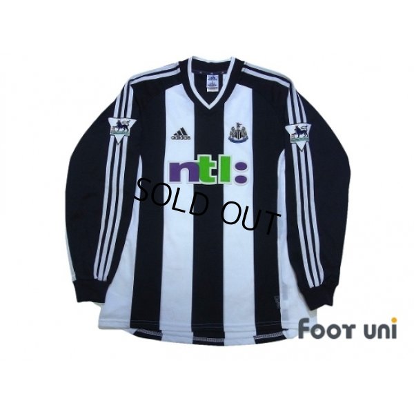 Photo1: Newcastle 2001-2003 Home Long Sleeve Shirt #9 Shearer The F.A. Premier League Patch/Badge