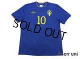 Sweden 2010 Away Shirt #10 Ibrahimovic