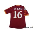 Photo2: AS Roma 2010-2011 Home Shirt #16 De Rossi Serie A Tim Patch/Badge w/tags (2)