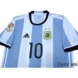 Photo3: Argentina 2016 Home Shirt and Shorts Set #10 Messi Copa America Centenario USA2016 Patch/Badge (3)