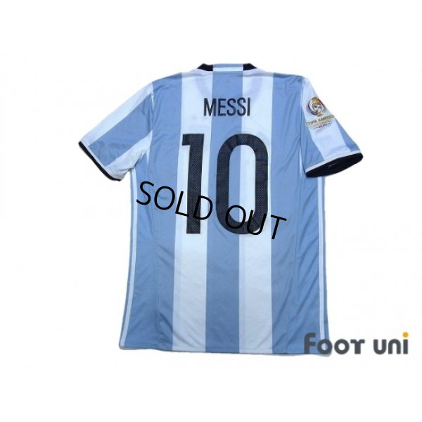 Photo2: Argentina 2016 Home Shirt and Shorts Set #10 Messi Copa America Centenario USA2016 Patch/Badge