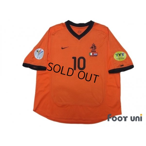 Photo1: Netherlands Euro 2000 Home Shirt #10 Bergkamp UEFA Euro 2000 Patch/Badge UEFA Fair Play Patch/Badge