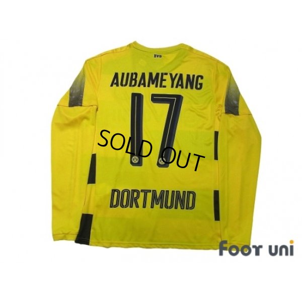 Photo2: Borussia Dortmund 2017-2018 Home Long Sleeve Shirt #17 Aubameyang w/tags