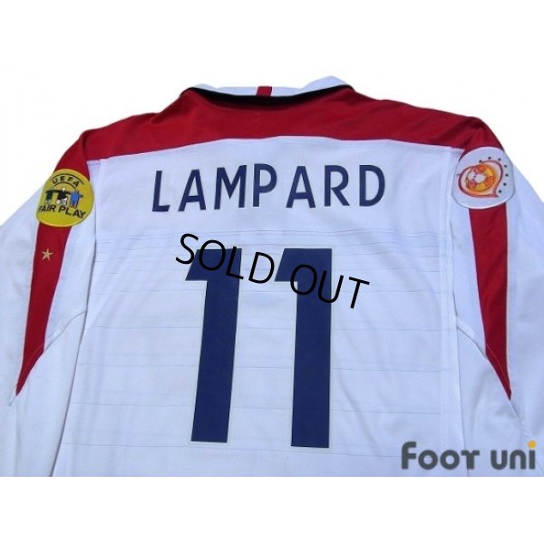 Photo4: England 2004 Home Long Sleeve Shirt #11 Lampard UEFA Euro 2004 Patch/Badge UEFA Fair Play Patch/Badge