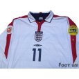 Photo3: England 2004 Home Long Sleeve Shirt #11 Lampard UEFA Euro 2004 Patch/Badge UEFA Fair Play Patch/Badge