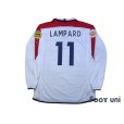 Photo2: England 2004 Home Long Sleeve Shirt #11 Lampard UEFA Euro 2004 Patch/Badge UEFA Fair Play Patch/Badge (2)