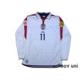 Photo1: England 2004 Home Long Sleeve Shirt #11 Lampard UEFA Euro 2004 Patch/Badge UEFA Fair Play Patch/Badge (1)