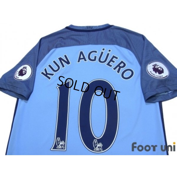 Photo4: Manchester City 2016-2017 Home Shirt #10 Kun Aguero Premier League Patch/Badge w/tags