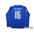 Photo2: Italy 2016 Home Long Sleeve Shirt #16 De Rossi UEFA Euro 2016 Patch/Badge Respect Patch/Badge w/tags (2)