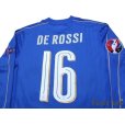 Photo4: Italy 2016 Home Long Sleeve Shirt #16 De Rossi UEFA Euro 2016 Patch/Badge Respect Patch/Badge w/tags (4)