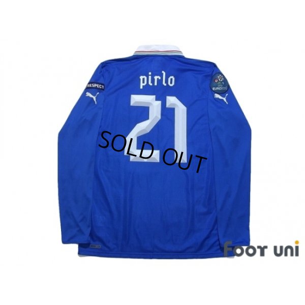 Photo2: Italy 2012 Home Long Sleeve Shirt #21 Pirlo UEFA Euro 2012 Patch/Badge Respect Patch/Badge w/tags