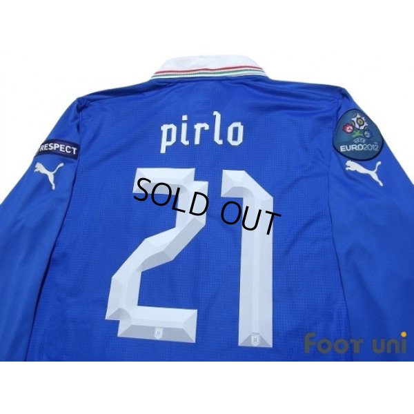 Photo4: Italy 2012 Home Long Sleeve Shirt #21 Pirlo UEFA Euro 2012 Patch/Badge Respect Patch/Badge w/tags