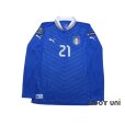 Photo1: Italy 2012 Home Long Sleeve Shirt #21 Pirlo UEFA Euro 2012 Patch/Badge Respect Patch/Badge w/tags (1)