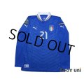 Italy 2012 Home Long Sleeve Shirt #21 Pirlo UEFA Euro 2012 Patch/Badge Respect Patch/Badge w/tags