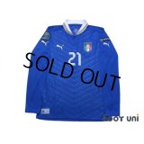 Italy 2012 Home Long Sleeve Shirt #21 Pirlo UEFA Euro 2012 Patch/Badge Respect Patch/Badge w/tags