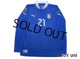 Italy 2012 Home Long Sleeve Shirt #21 Pirlo UEFA Euro 2012 Patch/Badge Respect Patch/Badge w/tags