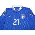 Photo3: Italy 2012 Home Long Sleeve Shirt #21 Pirlo UEFA Euro 2012 Patch/Badge Respect Patch/Badge w/tags (3)