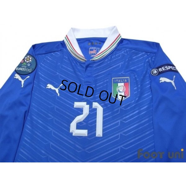 Photo3: Italy 2012 Home Long Sleeve Shirt #21 Pirlo UEFA Euro 2012 Patch/Badge Respect Patch/Badge w/tags